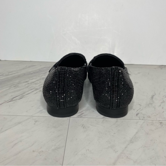 Steve Madden Riski Black Rhinestone Square Toe Loafer 6 1/2 M - Picture 3 of 15